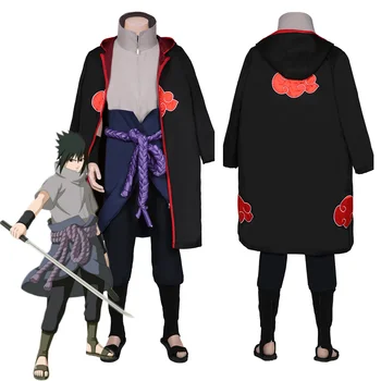 Uchiha Sasuke Cosplay Kosztüm Kabát, Nadrág Ruhák Halloween Farsang Öltöny