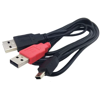 USB HDD Meghajtó kábel USB 2.0 Y elosztó kábel USB dual Egy Férfi-Mini usb Y elosztó kábel 2,5