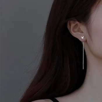 VENTFILLE 925 Sterling Ezüst Aszimmetrikus Pillangó Fülbevaló Női Egyszerű Temperamentum Fülbevaló koreai Ékszerek