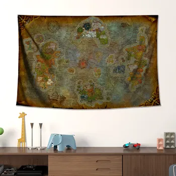 Világ Warcrafts Shadowland Poszter Lóg Ruhával Világ Térkép Dekorációs Festmény, Gobelin Kollégium Falon Festmény