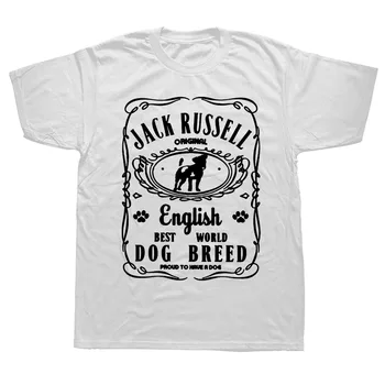 Vintage Design Jack Russell Terrier Póló, Férfi Pamut Büszke Arra, Hogy Egy Kutya Tee Rövid Ujjú Kutya Tulajdonosa Ajándék Póló