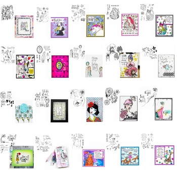 Virágos Egyszarvú Lányok Rose Macska Zsiráf Vad, Szabad, Tiszta, Átlátszó Bélyegző DIY Scrapbook Kártyát, Hogy Kézműves Stencil 21