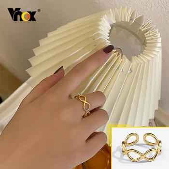 Vnox Elegáns Mandzsetta Open Link Sodrott Gyűrű a Nők, Állítható Arany Hang Fém Geometriai Lánc Csomót Ujját, Ajándék, Ékszer