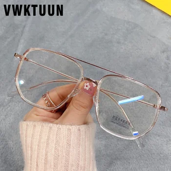 VWKTUUN Szemüveg Keretek Nők Vintage Szemüveg Keret Twin Gerendák Rövidlátás Keretek Túlméretes Olvasó Szemüveg Anti Kék Fény Szemüveg