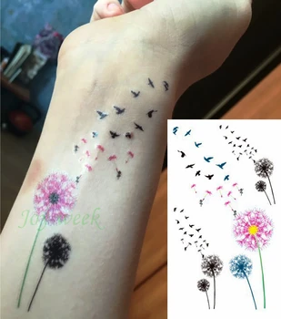 Vízálló Ideiglenes Tetoválás Matrica repülnek a madarak a virág tetoválás kis méretű lány tatto matricák flash tetoválás hamis tetoválás