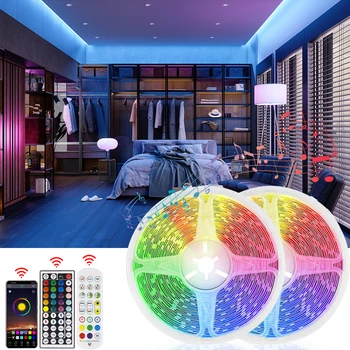 WiFi Smart Led Szalag Lámpa 5050 12V Szín Változó RGB Világítás LED Szalag Zene Szinkronizálása 5m 10 m 30led/m Karácsonyi Dekoráció Otthon