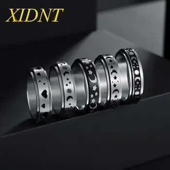 XIDNT 6mm Ezüst Férfi Forgó Gyűrű Dekompressziós Kiegészítők Klasszikus Rozsdamentes Acél Gyűrűt Szabadidő Xingyue Sport Ékszerek