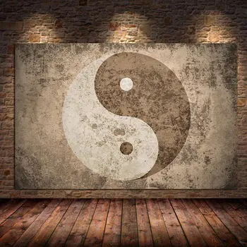 Yin-Yang Szimbólum, Vászon Nyomtatás, Poszter, Nyomatok Zen Stílus Wall Art Kép a Nappali, Hálószoba, lakberendezés Cuadros Keretben