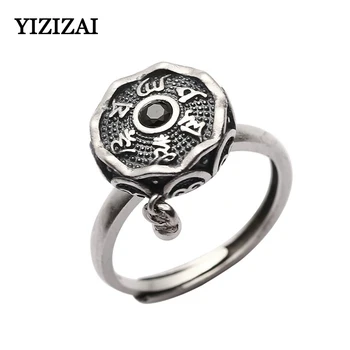 YIZIZAI Ezüst Színű Buddhista Ima Kerék Gyűrű a Nők Tibeti OM Mantra 7 Csakra Gyűrűk sok Szerencsét Férfi Ékszerek Dropshipping