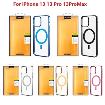 Átlátszó Szilikon Mágnes Esetében IPhone 13Pro Max 13Pro Vezeték nélküli Töltő Magsafing Electroplate Fedezze Töltés Bevonat Shell