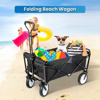 Összecsukható Kerti Kemping Bevásárlókosár Hordozható Összecsukható Garden Beach Bőrönd Gurulós Kocsit A Kemping Utazási Kerti Eszközök