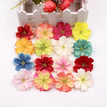 Új 10db 4,5 cm mesterséges selyem szilva virág fejét esküvői lakberendezési DIY virág fali dekoráció scrapbook kézműves virág