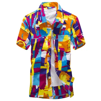 Új camisas Strand Póló Férfi Hawaii inget strand szabadidő, divat, virágos ing trópusi tengerparti hawaii inget Ázsiai Méret 5XL