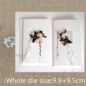 Új Design Kézműves Fém meghalni vágás Vágás Meghalni 2db Koi hal dekoráció scrapbooking Album Papír Kártya Kézműves Dombornyomás meghalni darabok