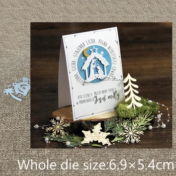 Új Design Kézműves fémforgácsolási Meghalni, meghalni darabok imádkozni Mária Jézus kókusz fa scrapbook Album Papír Kártya Kézműves Dombornyomás meghalni darabok