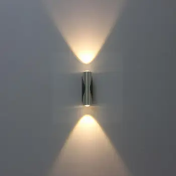 Új Dupla Fejét, Meleg Fehér, Kék Fény, LED-es Alumínium Vasúti Lámpa Éjjeli Szoba Fal LED Lámpa Fali Projekt Lámpák Fali EGY M7N4
