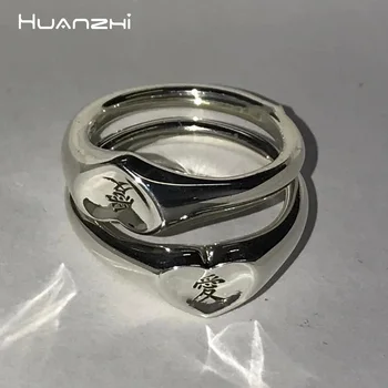 Új Kínai Szív a Szeretet Gyűrűk Vintage Egyszerű Ujj Gyűrű a Nők INS Divat Kreatív Ékszerek, Ajándékok HUANZHI 2022 Trendi