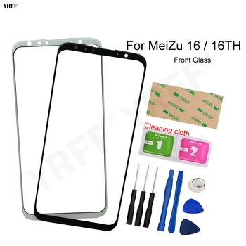 Új Mobil Külső üveglap érintse meg A MeiZu 16 16 Elülső Üveg Panel (Nem Érintőképernyős) Közgyűlés Telefon Javítás Alkatrészek 3M Ragasztó