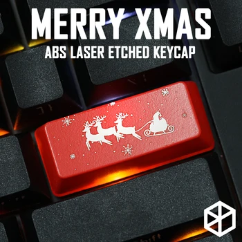 Újdonság Ragyog Át billentyűzet keycap ABS Ragyog-Át boldog karácsonyt fa karácsony Mikulás fekete piros adja meg r4 r1 esc