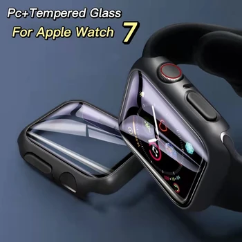 Üveg+Cover Az Apple Nézni Sorozat 7 Esetben, 41 mm-es 45mm Képernyő Védő Keret Lökhárító Vízálló tok Fedelét Smartwatch Tartozékok