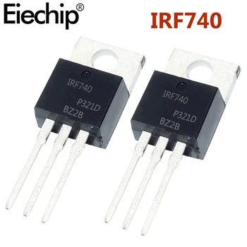 10db MOSFET Tranzisztor IRF740 IRF740PBF 10A 400V 0.55 ohm 125W TO-220 Teljesítmény MOSFET Új, Eredeti