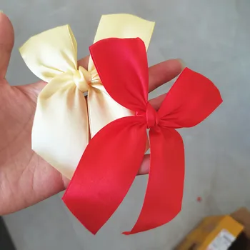 10DB Piros Bowknot Ajándék csomagolás DIY Dekoráció Kis szatén szalag, masni virág kézműves kézimunka diy party dekoráció