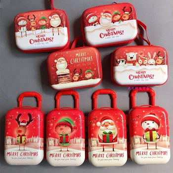 2022 új Karácsonyi tinplate aranyos mini trolibusz esetében érme tárolására gyerekek édességet doboz ékszerek kis díszdobozban baba táska