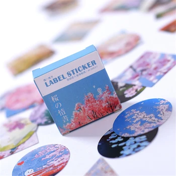 40Pcs/doboz Aranyos Cseresznye Mini Papír Matrica Szett Dekoráció DIY Napló Scrapbooking Tömítő Matrica Kawaii Papíráru