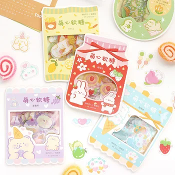 45 db/csomag Aranyos Candy Sorozat Aranyos Dobozos Aranyos Matricák Tervező Scrapbooking Írószer Japán Napló Matricák