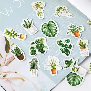 45pcs Aranyos Zöld Növények Matricák Kawaii Írószer DIY Scrapbooking Dekoráció Öntapadó Tömítő Címkék Gyerekek, Diákok Ajándékok