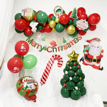 Boldog Karácsonyt Léggömb Zöld, Piros, Latex Globos Hóember Mikulás Candy Cane Fólia Léggömb Karácsonyi Party Új Év Dekoráció